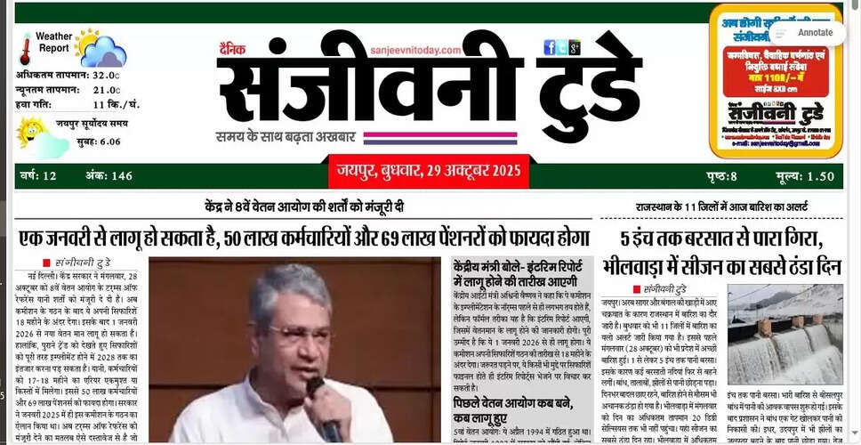 आज का अख़बार: 29 अक्टूबर 2025 की प्रमुख खबरें