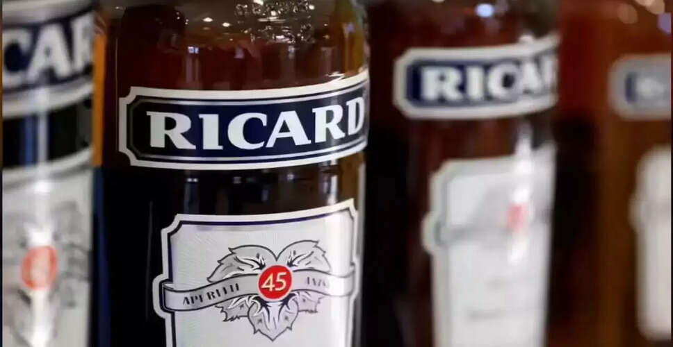 पेरनोड रिकार्ड ने भारत में 11% राजस्व वृद्धि की घोषणा की