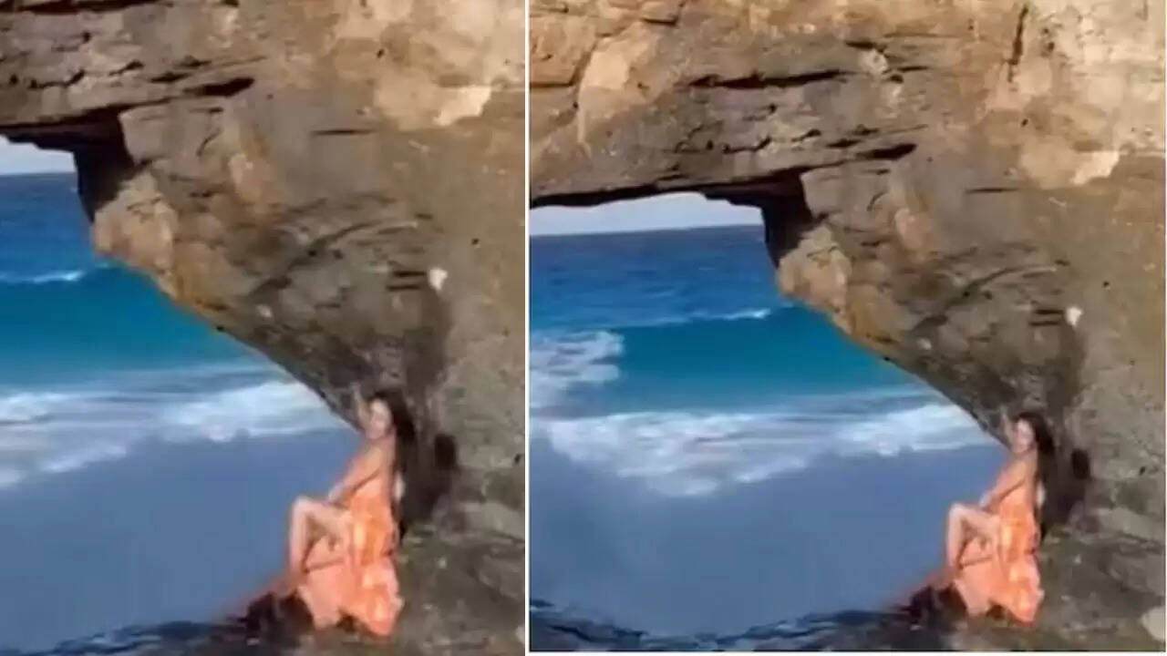 महिला का फोटोशूट बना खतरनाक हादसा, समुद्र में बहने का वीडियो वायरल