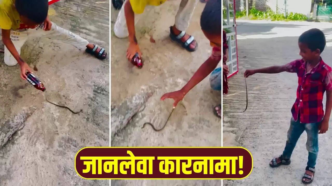 बच्चों का खतरनाक खेल: सांप के साथ वायरल वीडियो ने मचाई हलचल