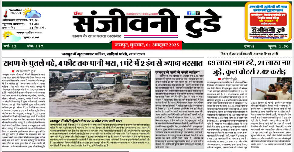 आज का अखबार: 01 अक्टूबर 2025 का विशेष संस्करण