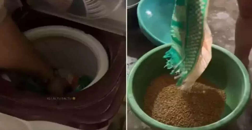 वॉशिंग मशीन में गेहूं सुखाने का अनोखा जुगाड़ वायरल