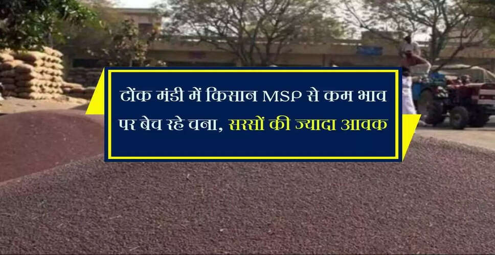 टोंक मंडी में चने और सरसों की खरीद में कमी, किसानों की चिंता बढ़ी