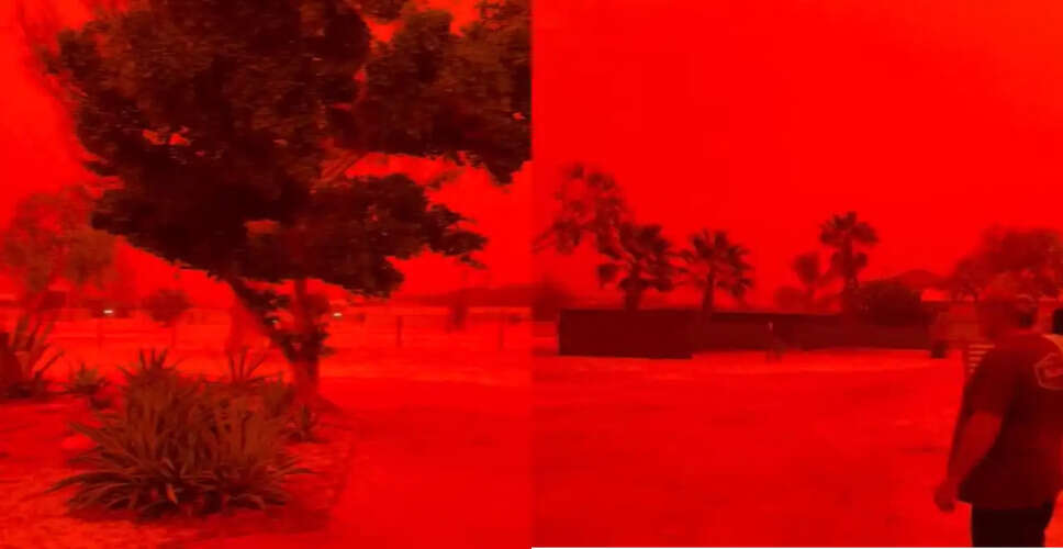 ऑस्ट्रेलिया में लाल आसमान का रहस्य: चक्रवात नरेले का प्रभाव