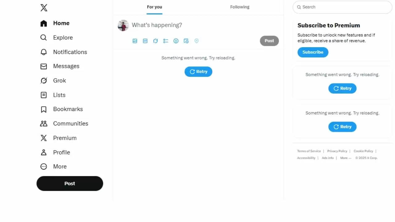 सोशल मीडिया प्लेटफार्म एक्स में तकनीकी समस्या, यूजर्स को हुई परेशानी