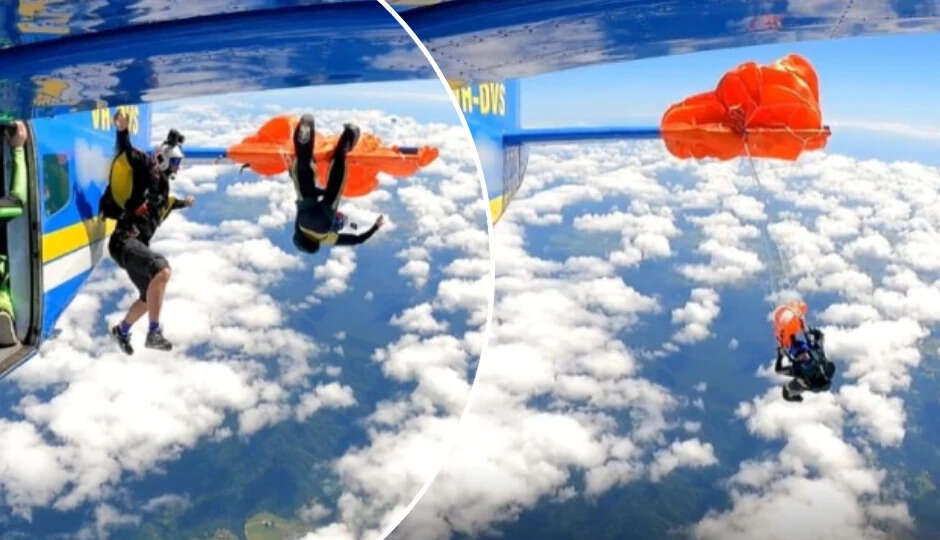 15,000 फीट की ऊँचाई पर स्काईडाइवर की जान बची, पैराशूट विमान से उलझा