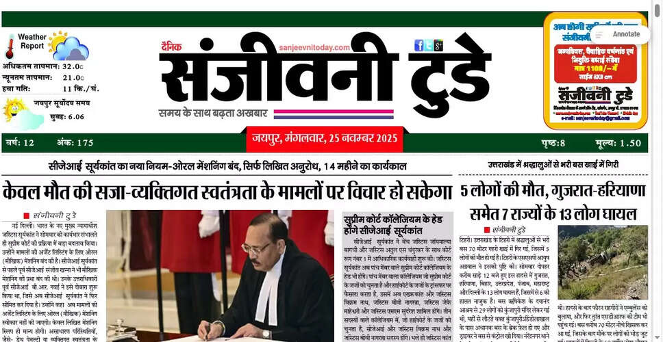 आज का समाचार पत्र: 25 नवंबर 2025 का अपडेट