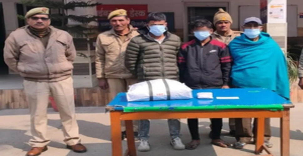 बिजनौर में गांजा की तस्करी करने वाले तीन गिरफ्तार
