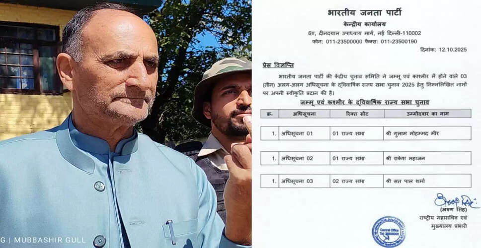 जम्मू-कश्मीर राज्यसभा चुनाव: बीजेपी ने घोषित किए तीन उम्मीदवार, क्या बदलेगा राजनीतिक परिदृश्य?
