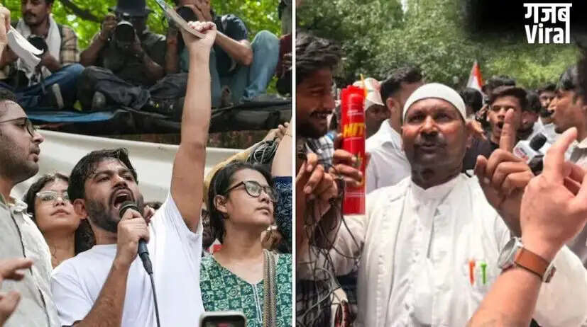 कॉकरोच जनता पार्टी का जंतरमंतर पर प्रदर्शन, शिक्षा मंत्री के इस्तीफे की मांग