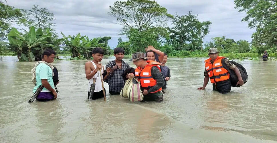असम में बाढ़ की चेतावनी: भारी बारिश से प्रभावित क्षेत्र