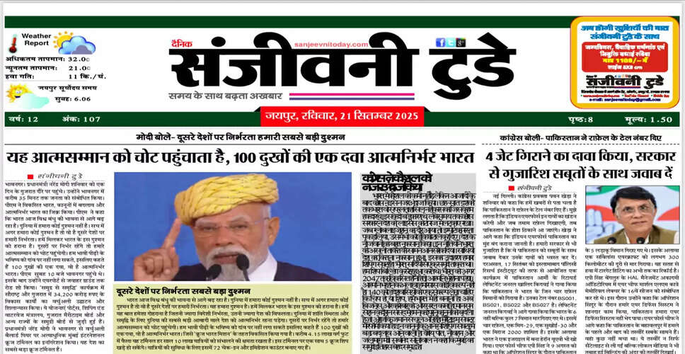 आज का अखबार: 21 सितंबर 2025 का विशेष संस्करण