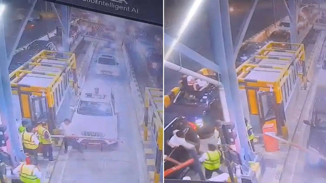बुलंदशहर में टोल प्लाजा पर दबंगों का हंगामा, CCTV में कैद हुई घटना