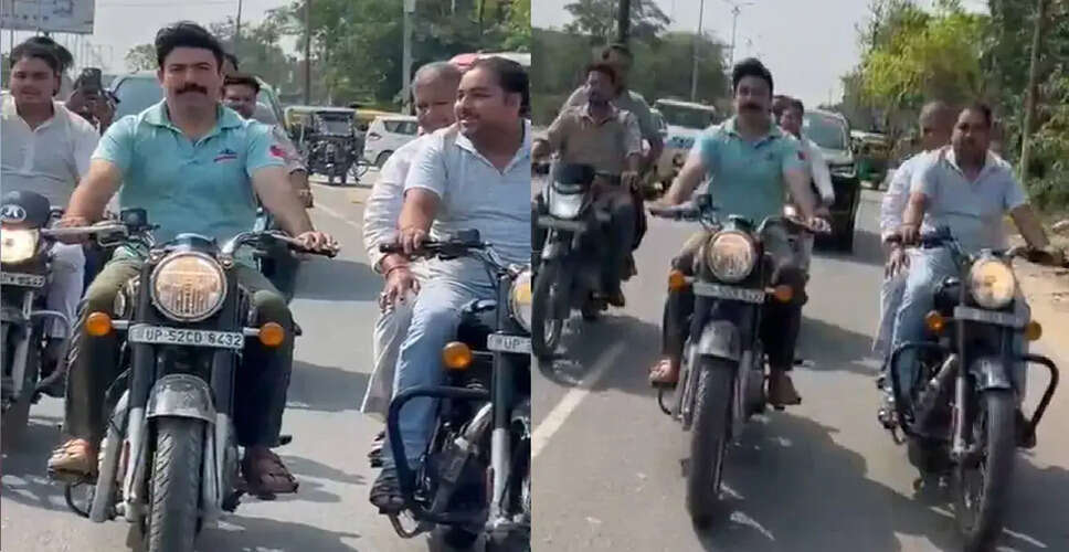 बीजेपी विधायक का बुलेट चलाते हुए वीडियो हुआ वायरल, हेलमेट न पहनने पर उठे सवाल