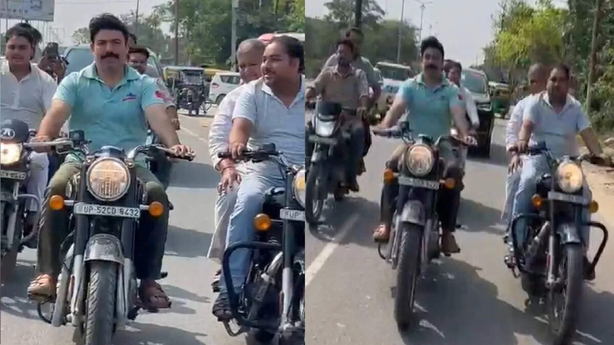 बीजेपी विधायक का बुलेट चलाते हुए वीडियो हुआ वायरल, हेलमेट न पहनने पर उठे सवाल