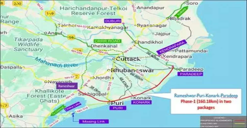 ओडिशा में नए तटीय राजमार्ग का निर्माण, यात्रा समय में कमी