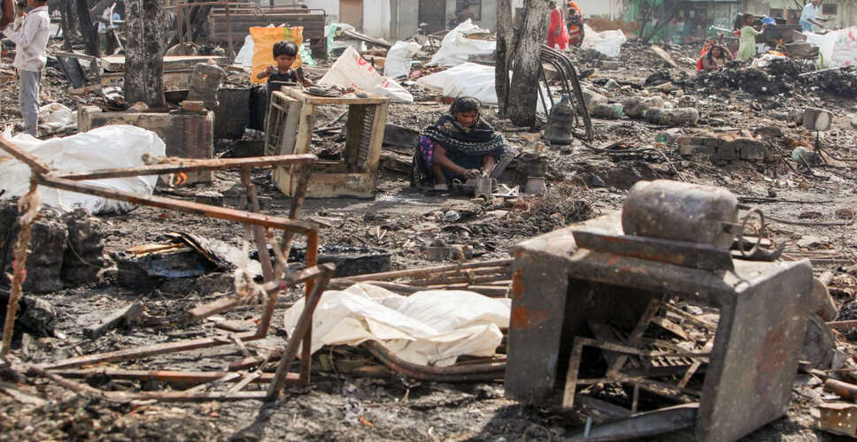 दिल्ली के नेचर बाजार में भीषण आग, 50 दुकानें जलकर खाक