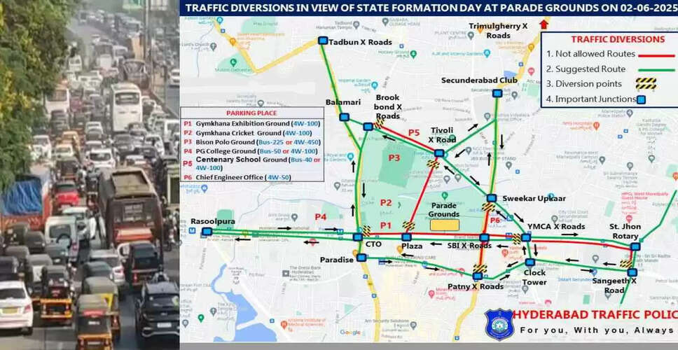 Hyderabad Traffic Update: Diversions for Telangana Formation Day Celebrations