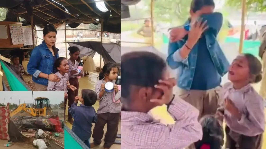 अलीगढ़ में स्कूल ध्वस्तीकरण के दौरान बच्चों की भावनाएं छू गईं