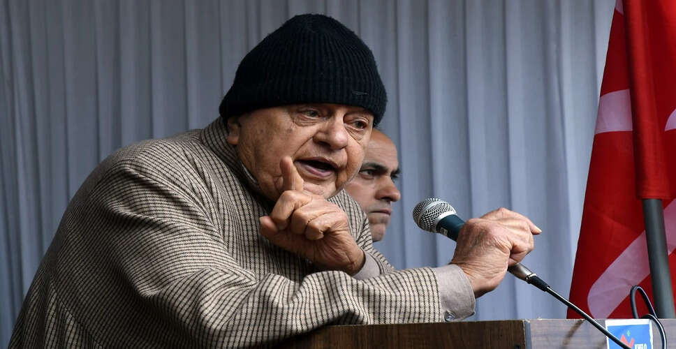 फारूक अब्दुल्ला ने पश्चिम एशिया संघर्ष के अंत की अपील की