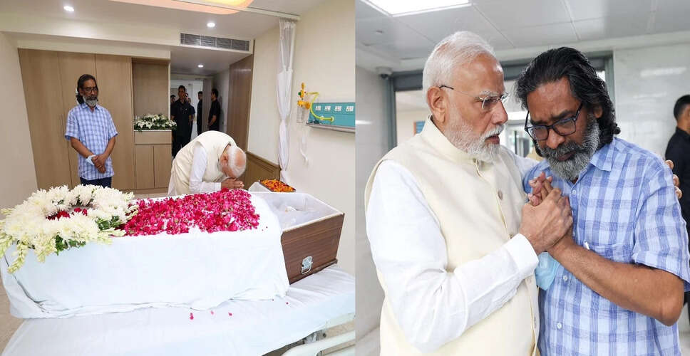 प्रधानमंत्री मोदी ने शिबू सोरेन को दी श्रद्धांजलि