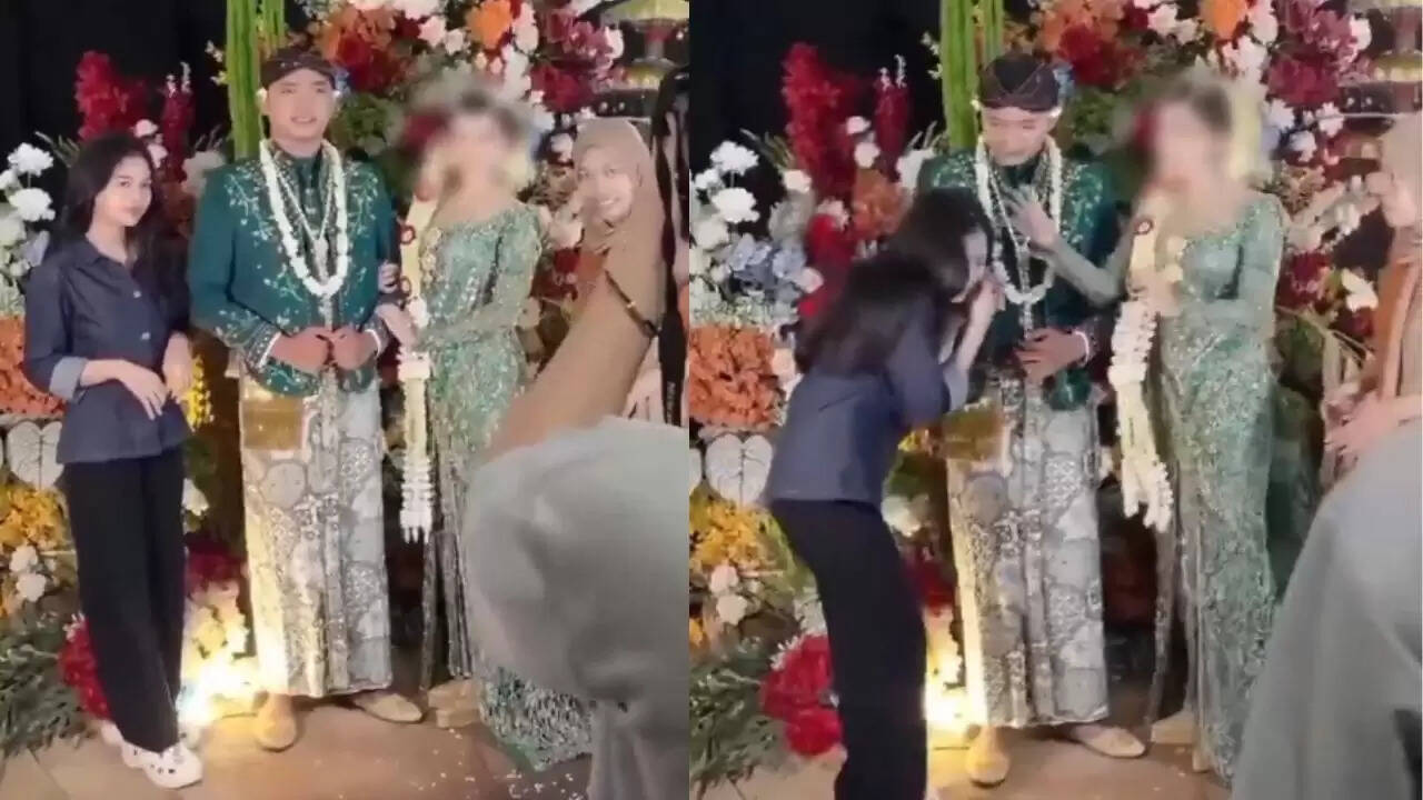 इंडोनेशिया में शादी के दौरान दुल्हन ने पूर्व प्रेमिका को धक्का दिया