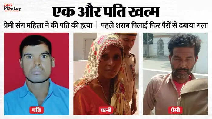 उत्तर प्रदेश में पत्नी और प्रेमी ने मिलकर पति की हत्या की