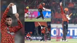 अभिषेक शर्मा ने IPL में बनाया पहला शतक, माता-पिता के सामने मनाया जश्न