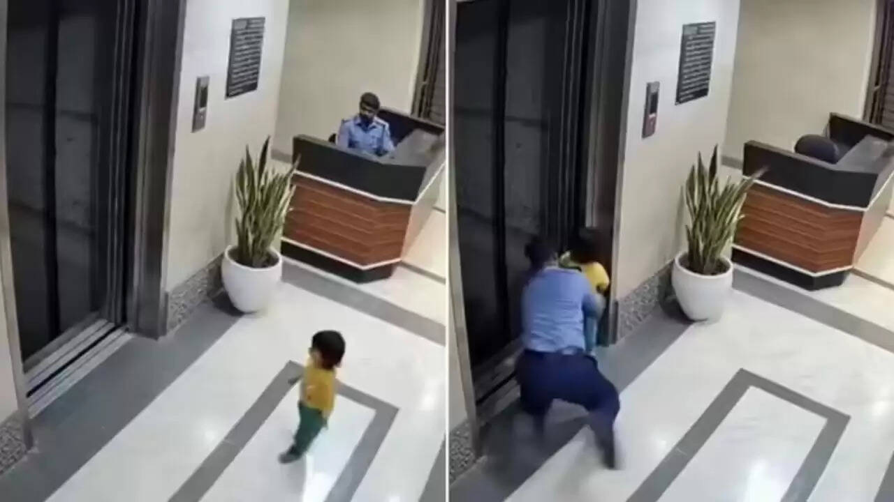 सिक्योरिटी गार्ड की सूझबूझ से बची मासूम की जान, वायरल हुआ वीडियो