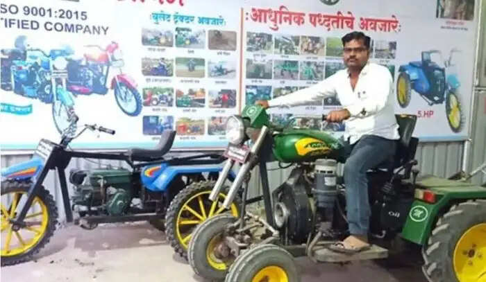 महाराष्ट्र के किसान ने बुलेट बाइक को बनाया ट्रैक्टर, गरीब किसानों के लिए सस्ती खेती का समाधान