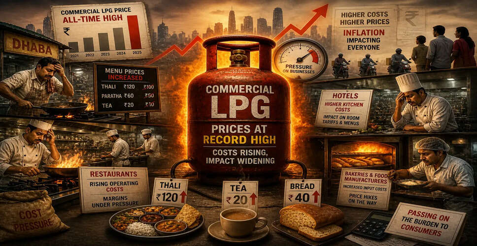 भारत में वाणिज्यिक LPG की कीमतों में भारी वृद्धि, छोटे व्यवसायों पर असर