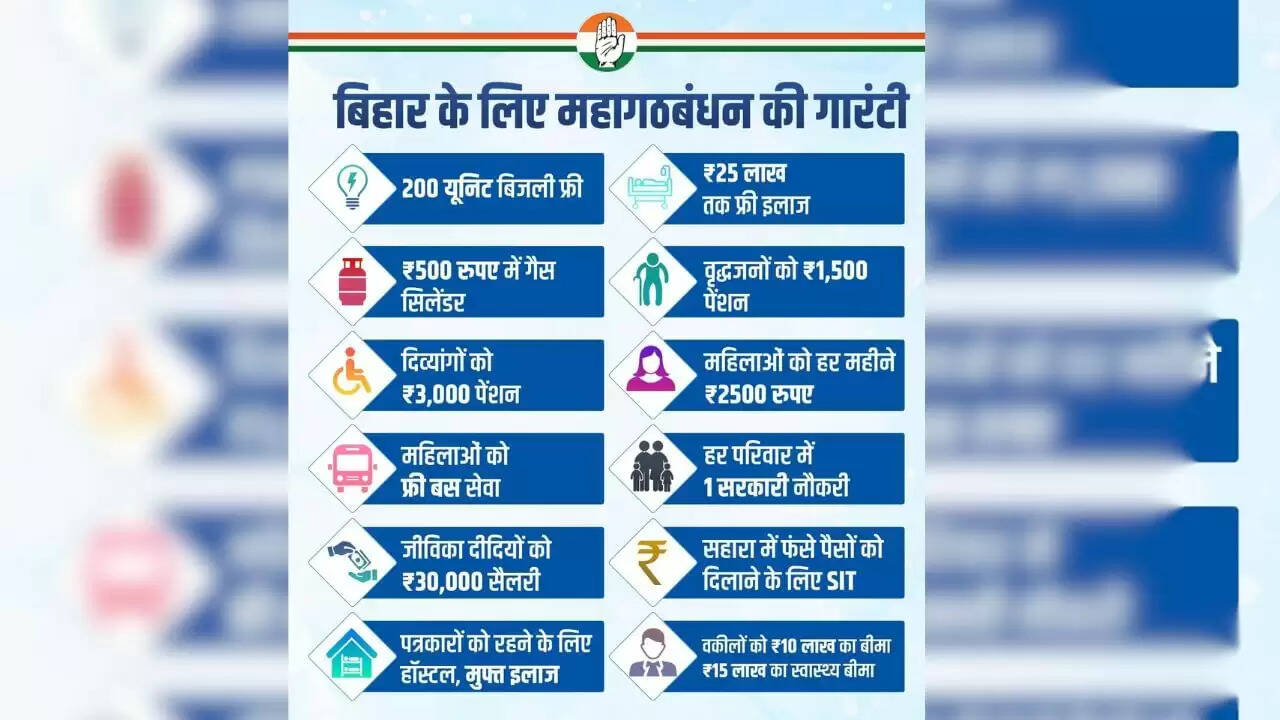 बिहार चुनाव: महागठबंधन ने पेश किए 12 लोकलुभावन वादे