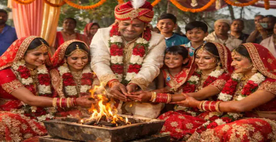 मध्यप्रदेश में अनोखी शादी: एक व्यक्ति ने तीन प्रेमिकाओं के साथ लिए सात फेरे