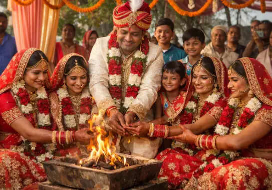 मध्यप्रदेश में अनोखी शादी: एक व्यक्ति ने तीन प्रेमिकाओं के साथ लिए सात फेरे