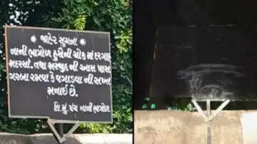 गुजरात में गरबा खेलने पर विवादित बोर्ड, हिंदू संगठनों का विरोध