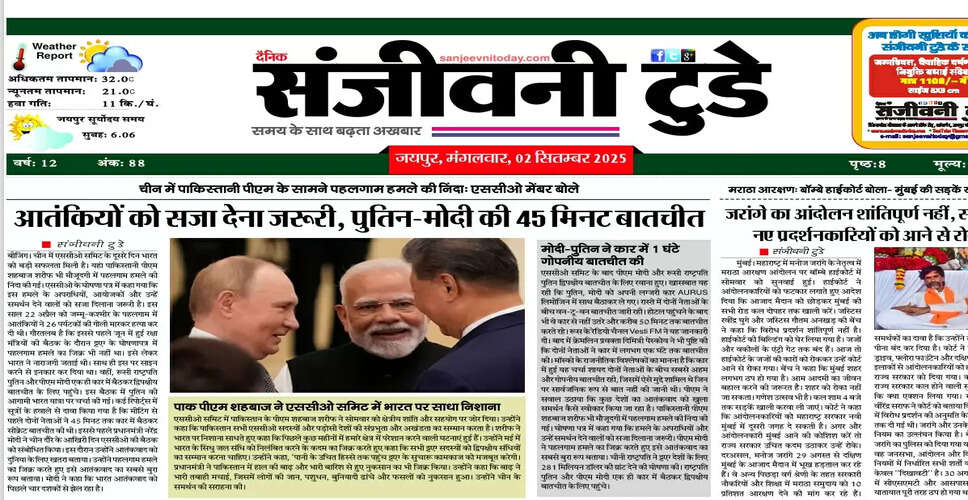आज का ई-पेपर: 02 सितंबर 2025 का अद्यतन