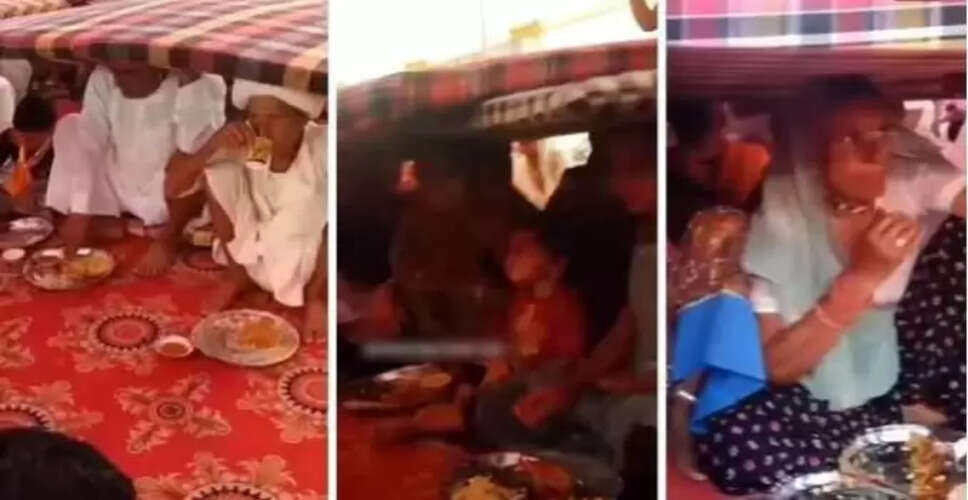 बारातियों का अनोखा जुगाड़: बारिश में भी नहीं रुका खाना
