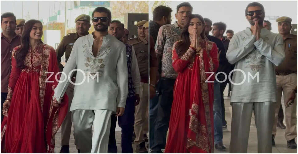 उदयपुर एयरपोर्ट पर नजर आए विजय देवरकोंडा और रश्मिका मंदाना