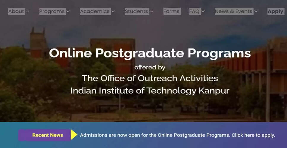 IIT कानपुर ने वर्किंग प्रोफेशनल्स के लिए ऑनलाइन MTech, MSc और PG डिप्लोमा कोर्स शुरू किए