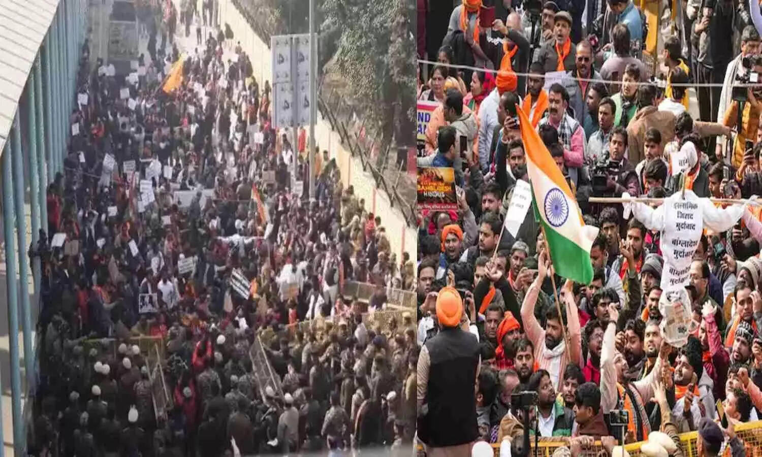 बांग्लादेश में हिंसा के खिलाफ भारत में प्रदर्शन, हिंदू संगठनों का आक्रोश