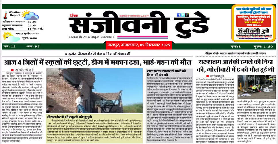 आज का अखबार: 09 सितंबर 2025 का विशेष संस्करण