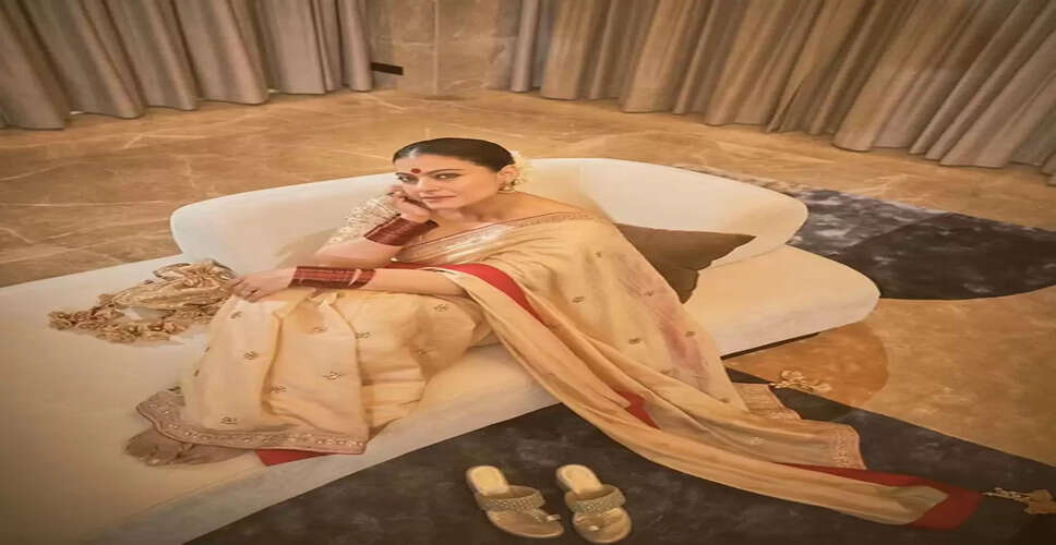 दुर्गा पूजा के लिए काजोल के साड़ी लुक्स
