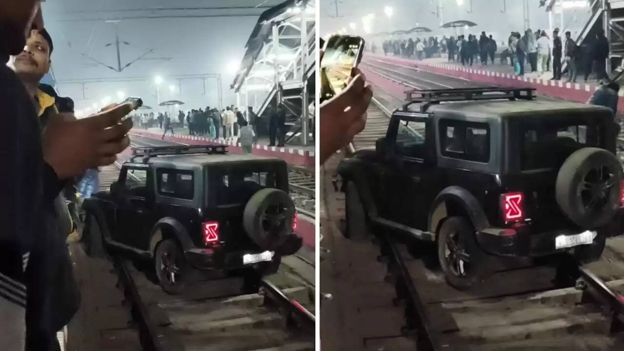अजीबोगरीब घटना: थार गाड़ी रेलवे ट्रैक पर दौड़ी, वीडियो हुआ वायरल