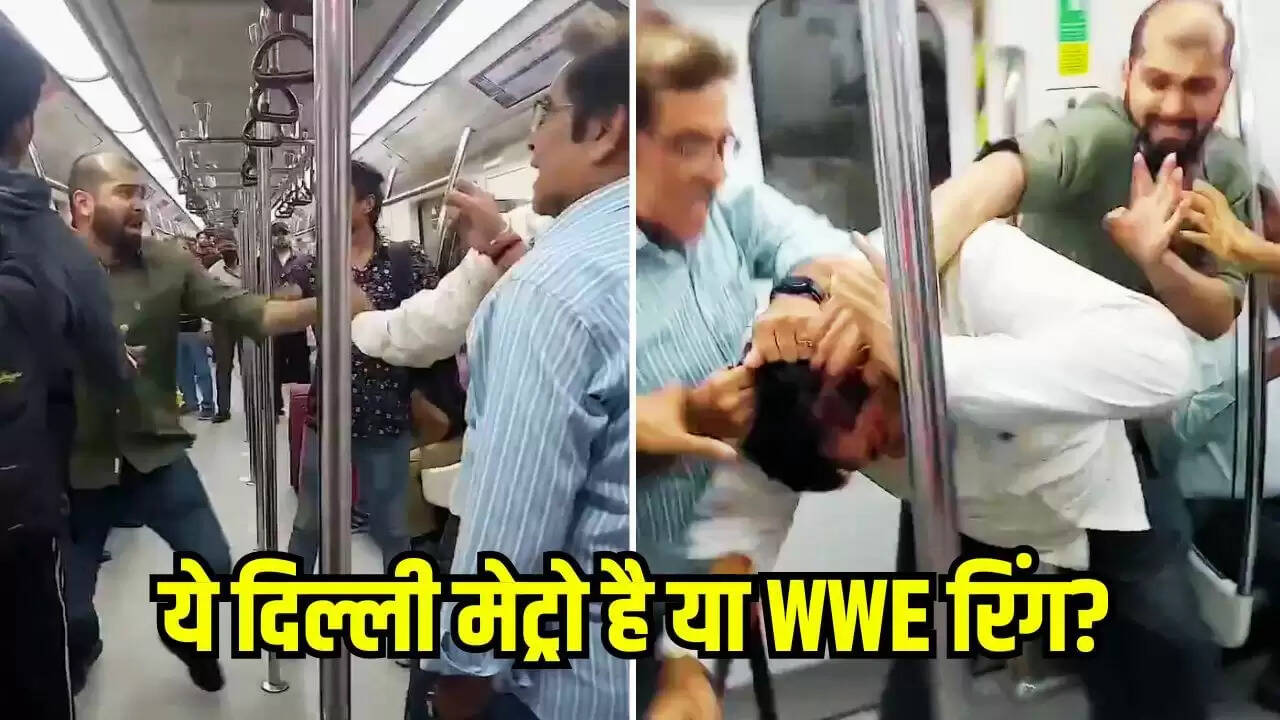दिल्ली मेट्रो में यात्रियों के बीच हुई जबरदस्त हाथापाई का वीडियो वायरल
