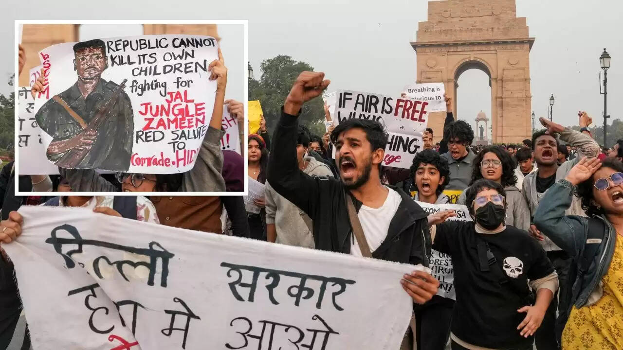 दिल्ली में प्रदूषण के खिलाफ प्रदर्शन में नक्सली समर्थन का विवाद