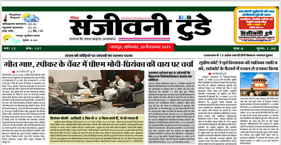 आज का अखबार: 20 दिसंबर 2025 का विशेष संस्करण