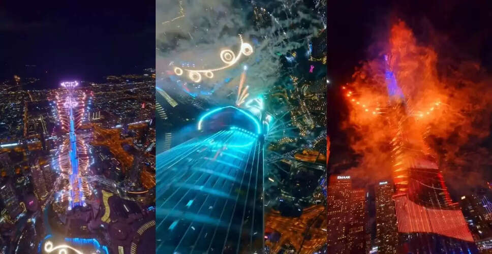 दुबई में नए साल का जश्न: बुर्ज खलीफा पर अद्भुत आतिशबाजी का नजारा