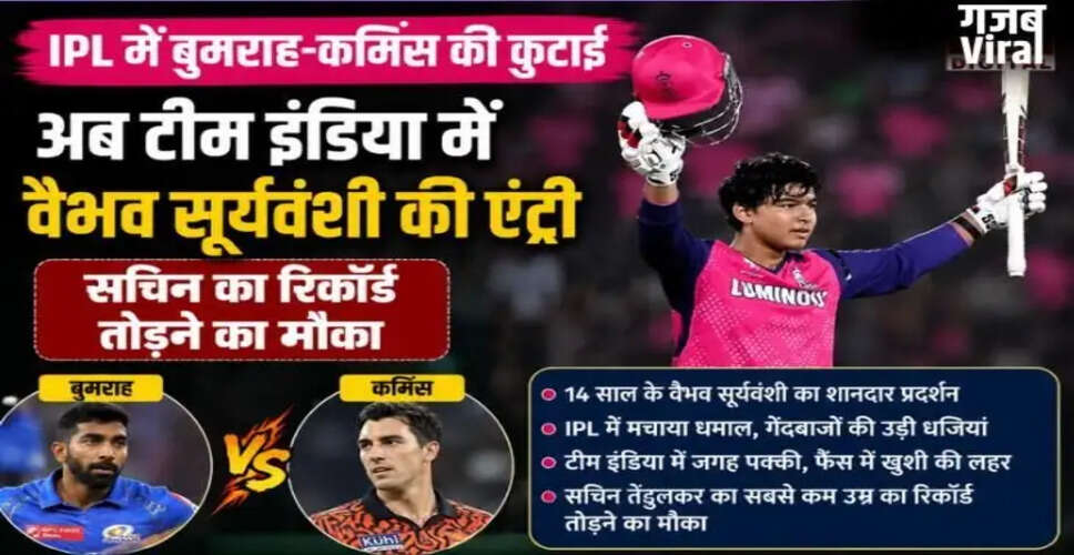15 वर्षीय वैभव सूर्यवंशी का टीम इंडिया में चयन, सचिन का रिकॉर्ड तोड़ने का मौका