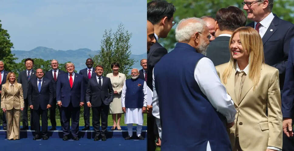 जी7 शिखर सम्मेलन में पीएम मोदी का वैश्विक नेताओं के साथ संवाद