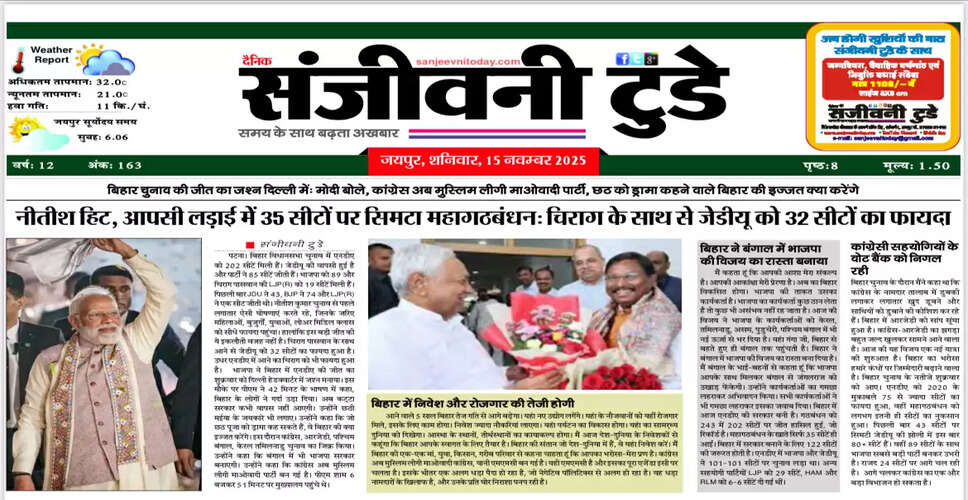 आज का अखबार: 15 नवंबर 2025 का विशेष संस्करण